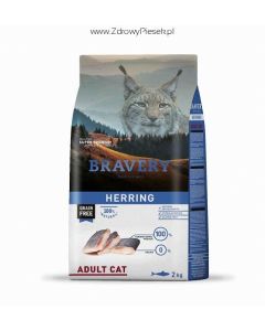 Karma dla kota Bravery Herring Adult 2 kg GRAIN FREE (śledź) - data ważności 6/09/2024