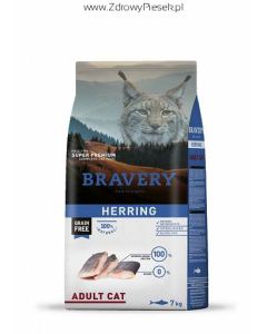 Karma dla kota Bravery Herring Adult 7 kg GRAIN FREE (śledź)