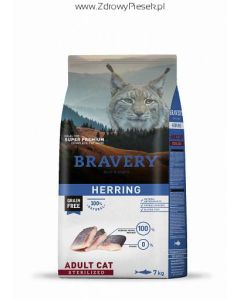 Karma dla kota Bravery Herring Sterilized 7 kg + 2 kg PROMOCJA! GRAIN FREE (śledź)