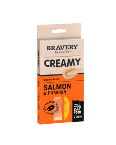 Bravery Creamy przysmak dla kota Salmon & Pumpkin 4 x 14 g (łosoś z dynią)