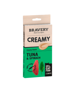 Bravery Creamy przysmak dla kota Tuna & Spinach 4 x 14 g (tuńczyk i szpinak)