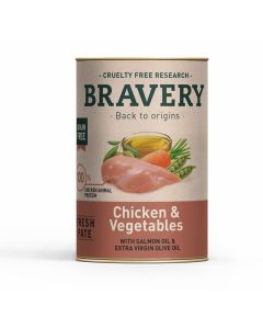 Karma BRAVERY Chicken & Vegetables Adult 290 g dla wszystkich ras (świeży pasztet z kurczaka)