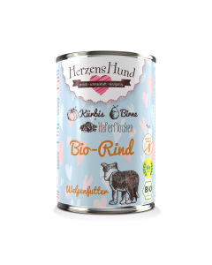 Karma dla szczeniąt HERZENS HUND Bio-Rind Puppy 400 g (70% ekologicznej wołowiny z dynią)