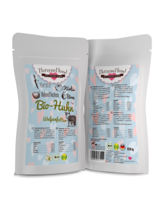 Karma dla szczeniąt HERZENS HUND Bio-Huhn Puppy 130 g (70% ekologicznego kurczaka i marchewki)