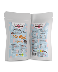 Karma dla szczeniąt HERZENS HUND Bio-Rind Puppy 130 g (70% ekologicznej wołowiny z dynią)