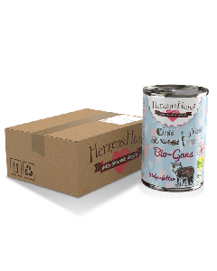 Karma dla szczeniąt HERZENS HUND Bio-Gans Puppy 12 x 400 g (70% ekologicznej gęsiny z jabłkiem)