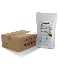 Karma dla szczeniąt HERZENS HUND Bio-Huhn Puppy 15 x 130 g (70% ekologicznego kurczaka i marchewki)